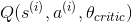 Q(s^{(i)}, a^{(i)}, \theta_{critic})